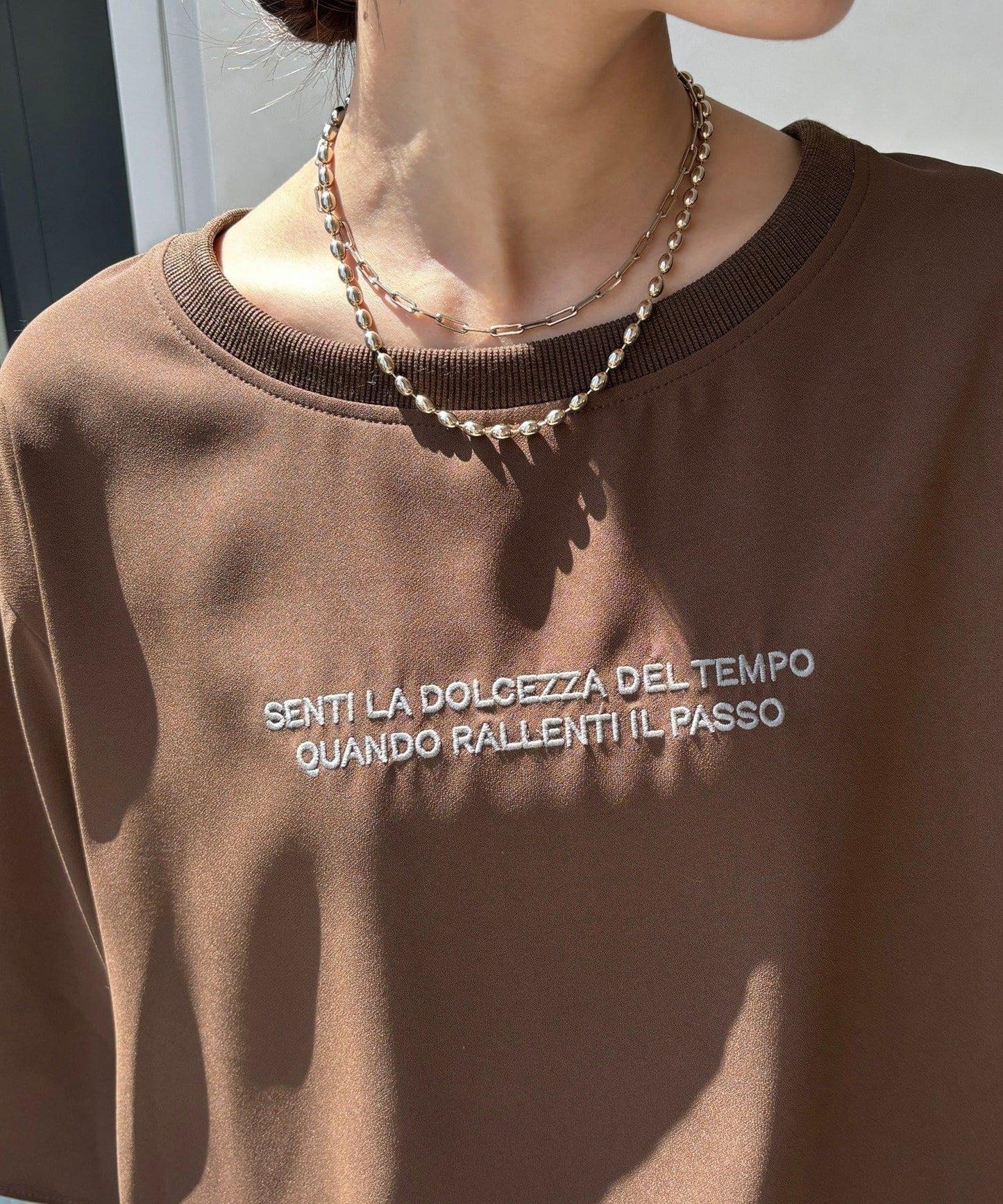 刺繡Logo喬其紗T恤