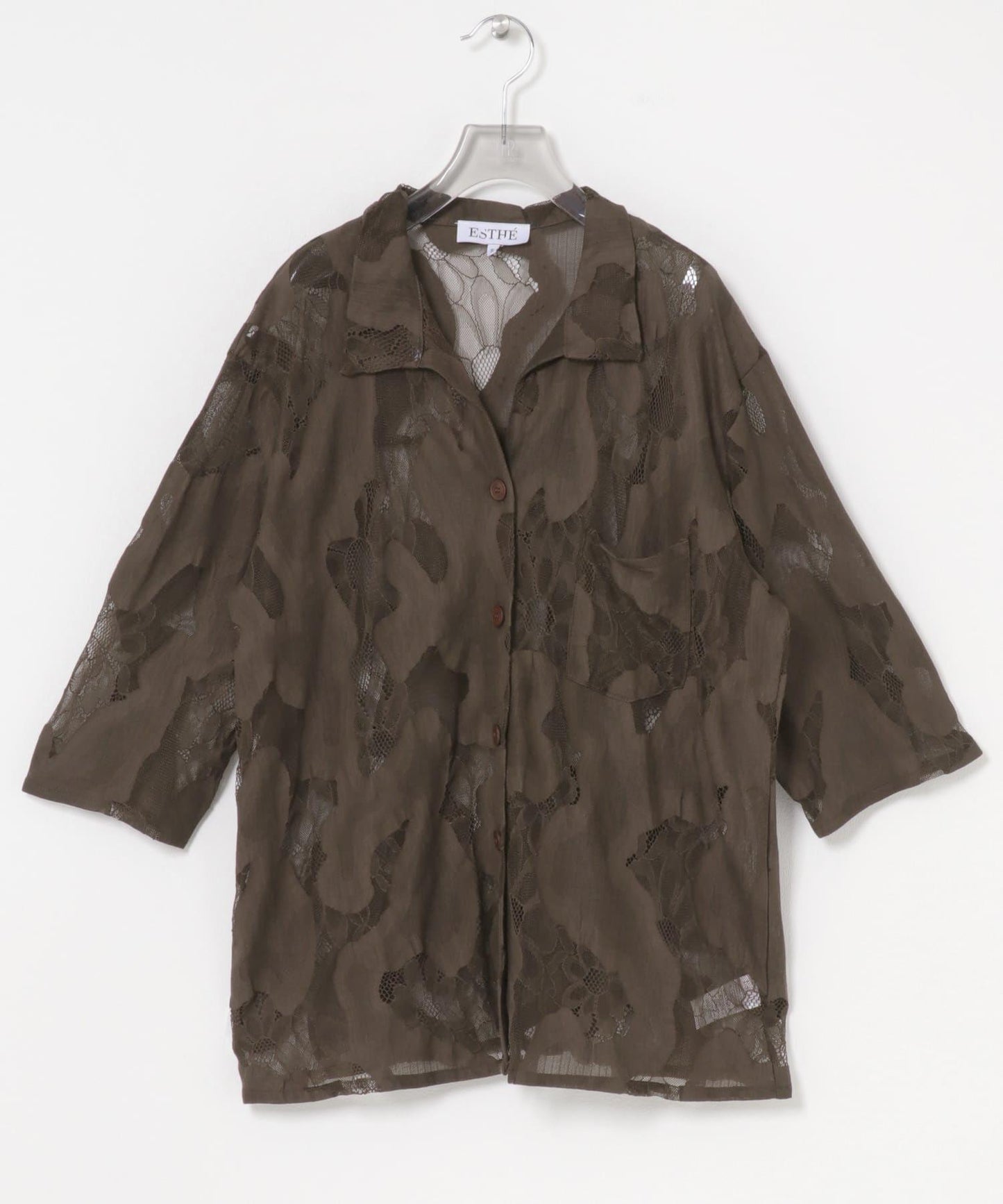 ESTHE OVERSIZED SHEER LACE SHIRTS 襯衫