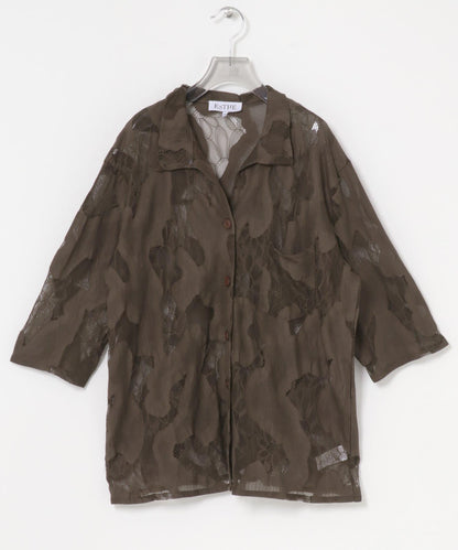 ESTHE OVERSIZED SHEER LACE SHIRTS 襯衫