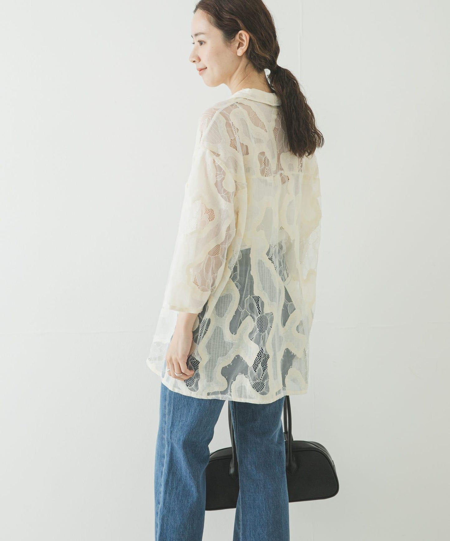 ESTHE OVERSIZED SHEER LACE SHIRTS 襯衫