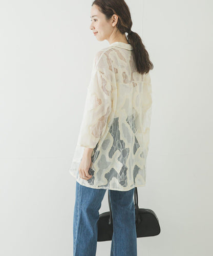ESTHE OVERSIZED SHEER LACE SHIRTS 襯衫