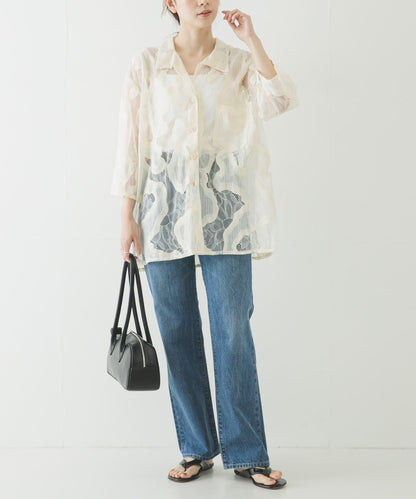 ESTHE OVERSIZED SHEER LACE SHIRTS 襯衫