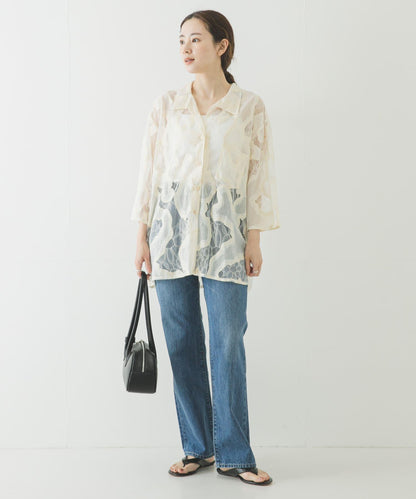 ESTHE OVERSIZED SHEER LACE SHIRTS 襯衫