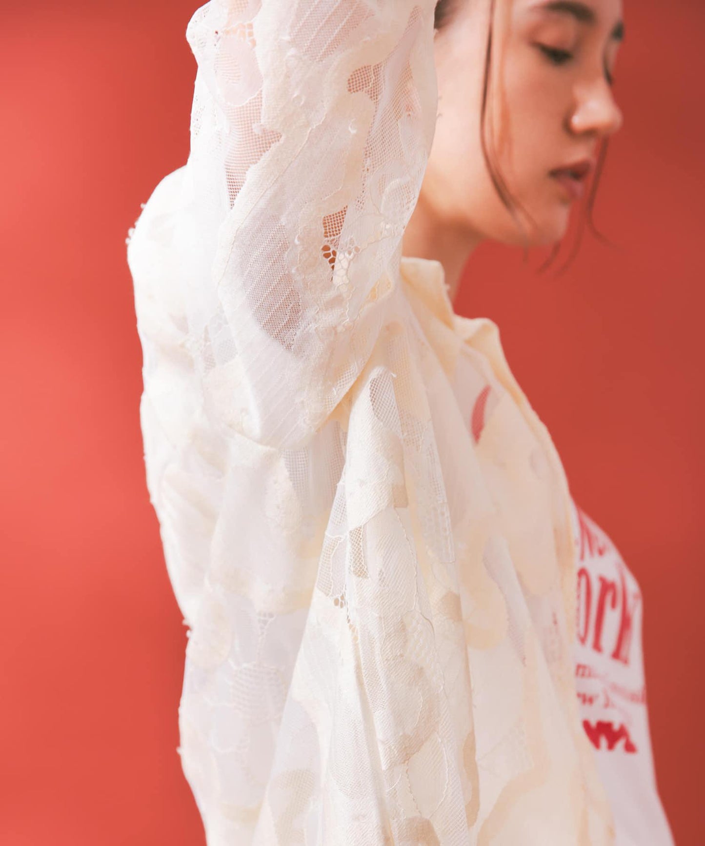 ESTHE OVERSIZED SHEER LACE SHIRTS 襯衫