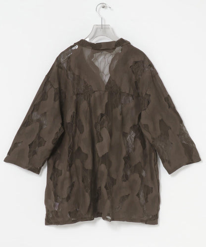 ESTHE OVERSIZED SHEER LACE SHIRTS 襯衫