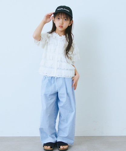 KIDS india 扇形鏤空蕾絲層疊 上衣