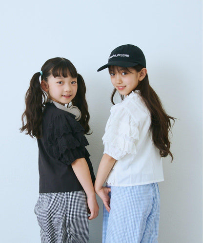 KIDS india 扇形鏤空蕾絲層疊 上衣