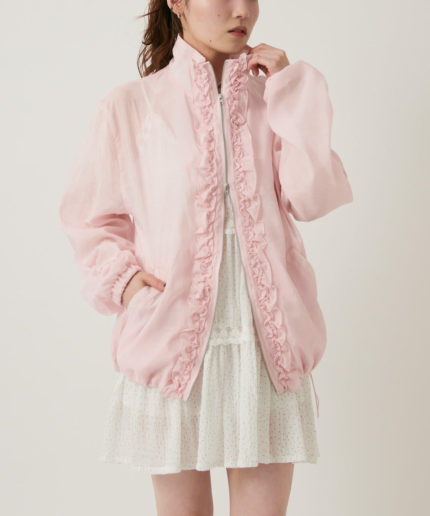 w closet 雪紡荷葉邊夾克