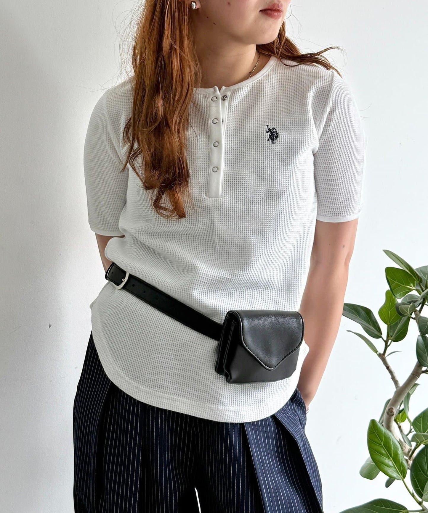 U.S. POLO ASSN. 華夫格亨利領T恤