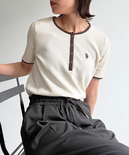 U.S. POLO ASSN. 華夫格亨利領T恤