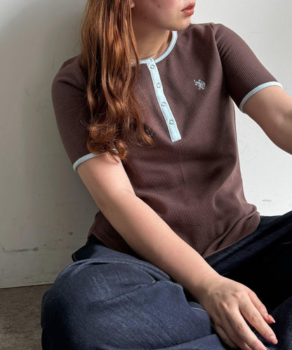 U.S. POLO ASSN. 華夫格亨利領T恤