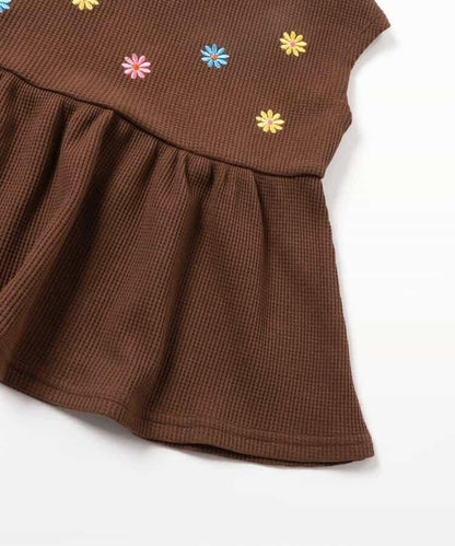 線上限定 荷葉擺 多色刺繡 上衣