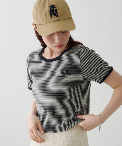 條紋刺繡 TEE T恤