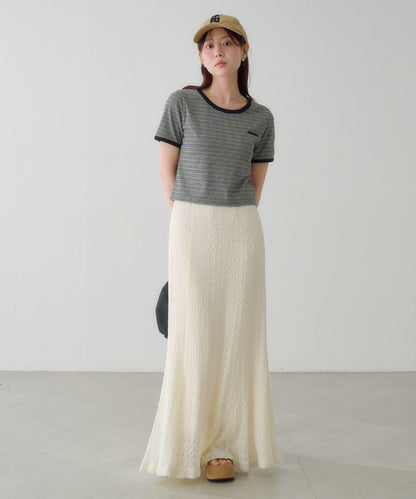 條紋刺繡 TEE T恤