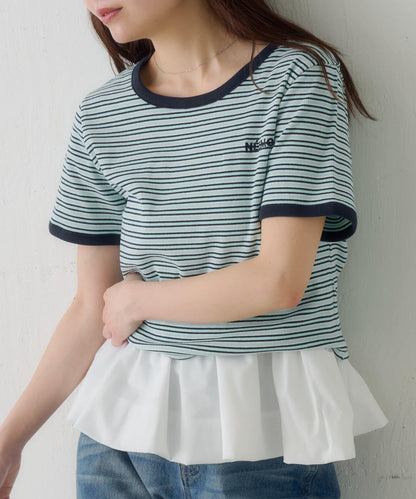 條紋刺繡 TEE T恤