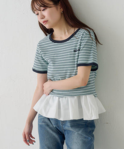 條紋刺繡 TEE T恤