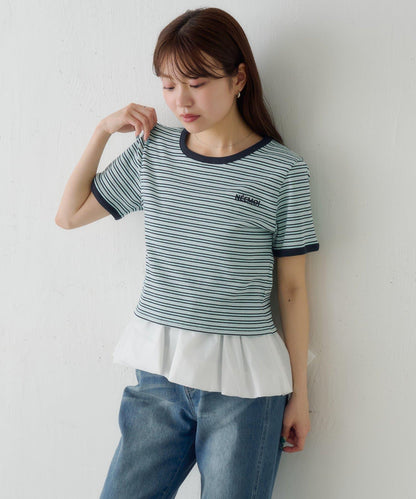 條紋刺繡 TEE T恤