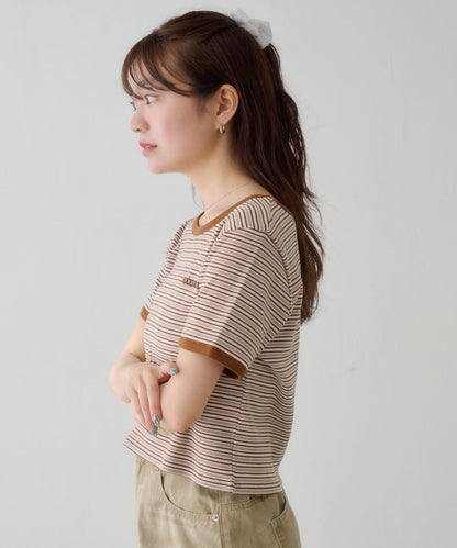 條紋刺繡 TEE T恤