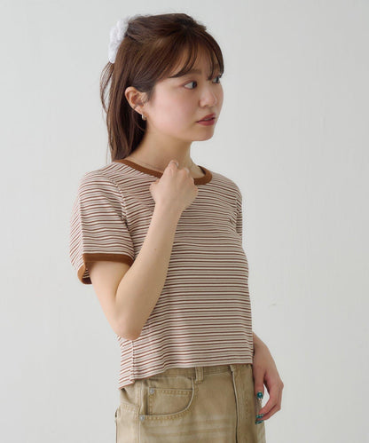 條紋刺繡 TEE T恤
