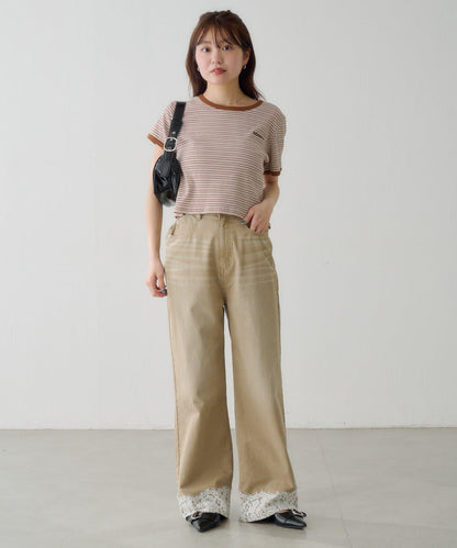 條紋刺繡 TEE T恤