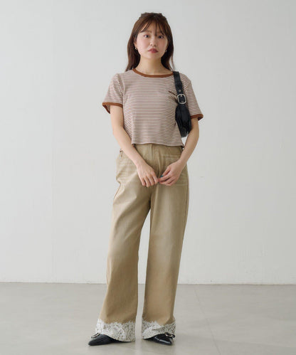 條紋刺繡 TEE T恤