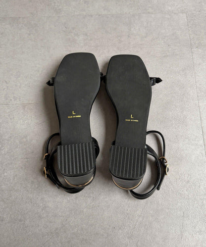 GLD線條綁帶涼鞋