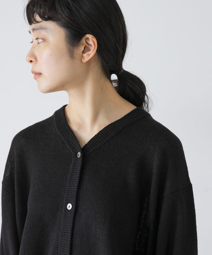 V領 亞麻棉 針織開衫