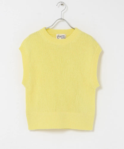 COTTON NO-SLEEVE KNIT 無袖針織上衣