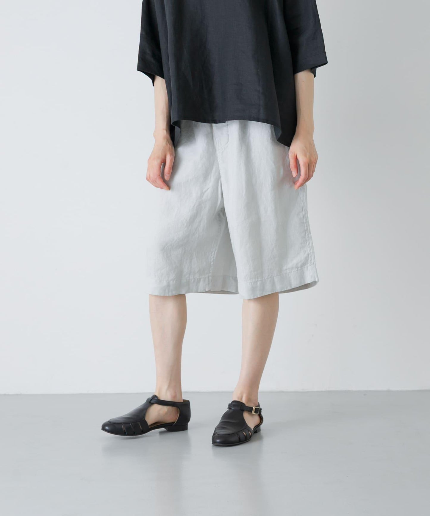 亞麻寬鬆 Charpentier de vaisseu LINEN WIDE SHORTS 休閒短褲