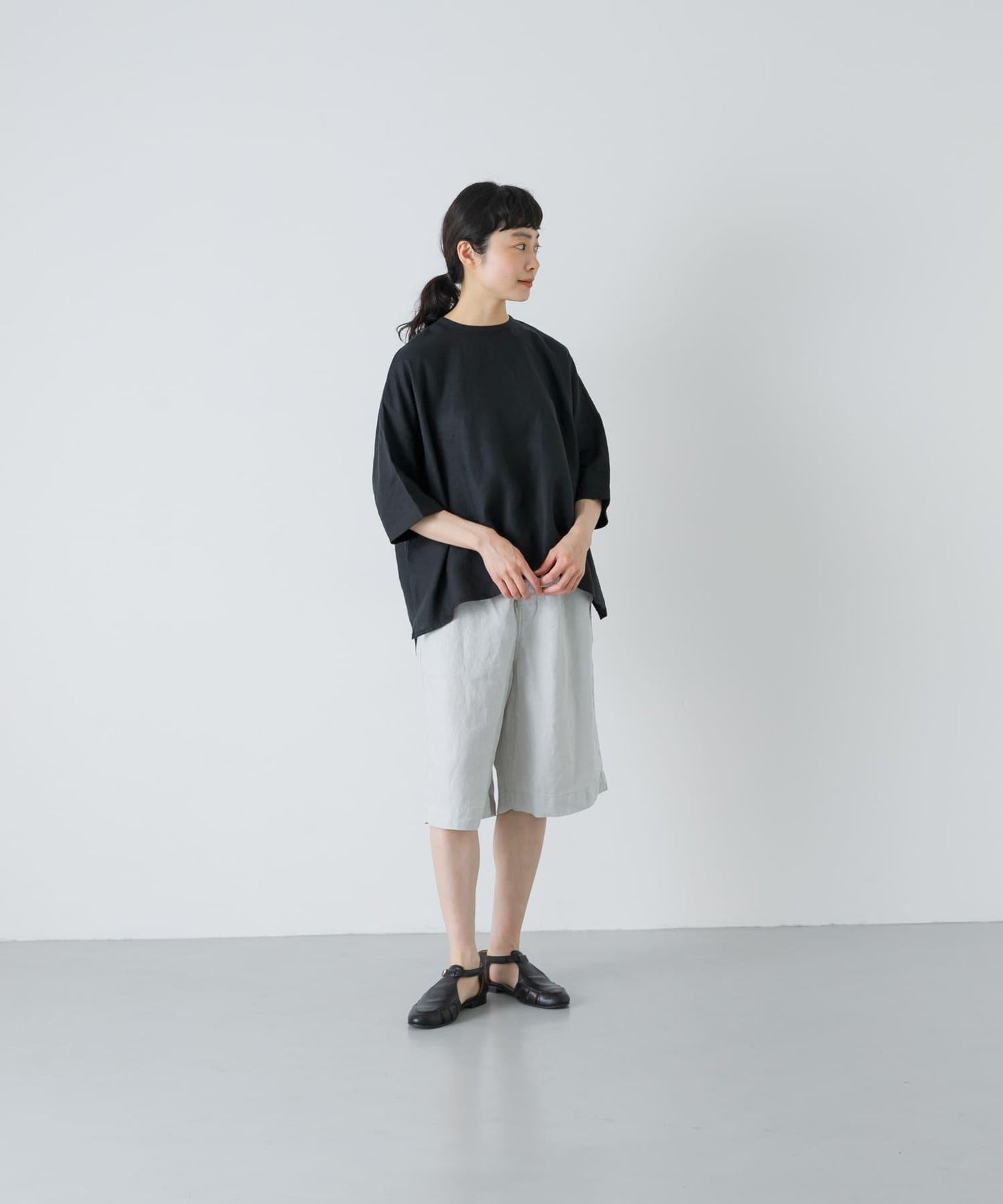 亞麻寬鬆 Charpentier de vaisseu LINEN WIDE SHORTS 休閒短褲