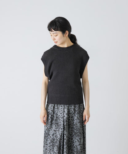 COTTON NO-SLEEVE KNIT 無袖針織上衣