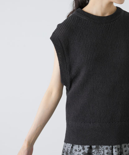 COTTON NO-SLEEVE KNIT 無袖針織上衣