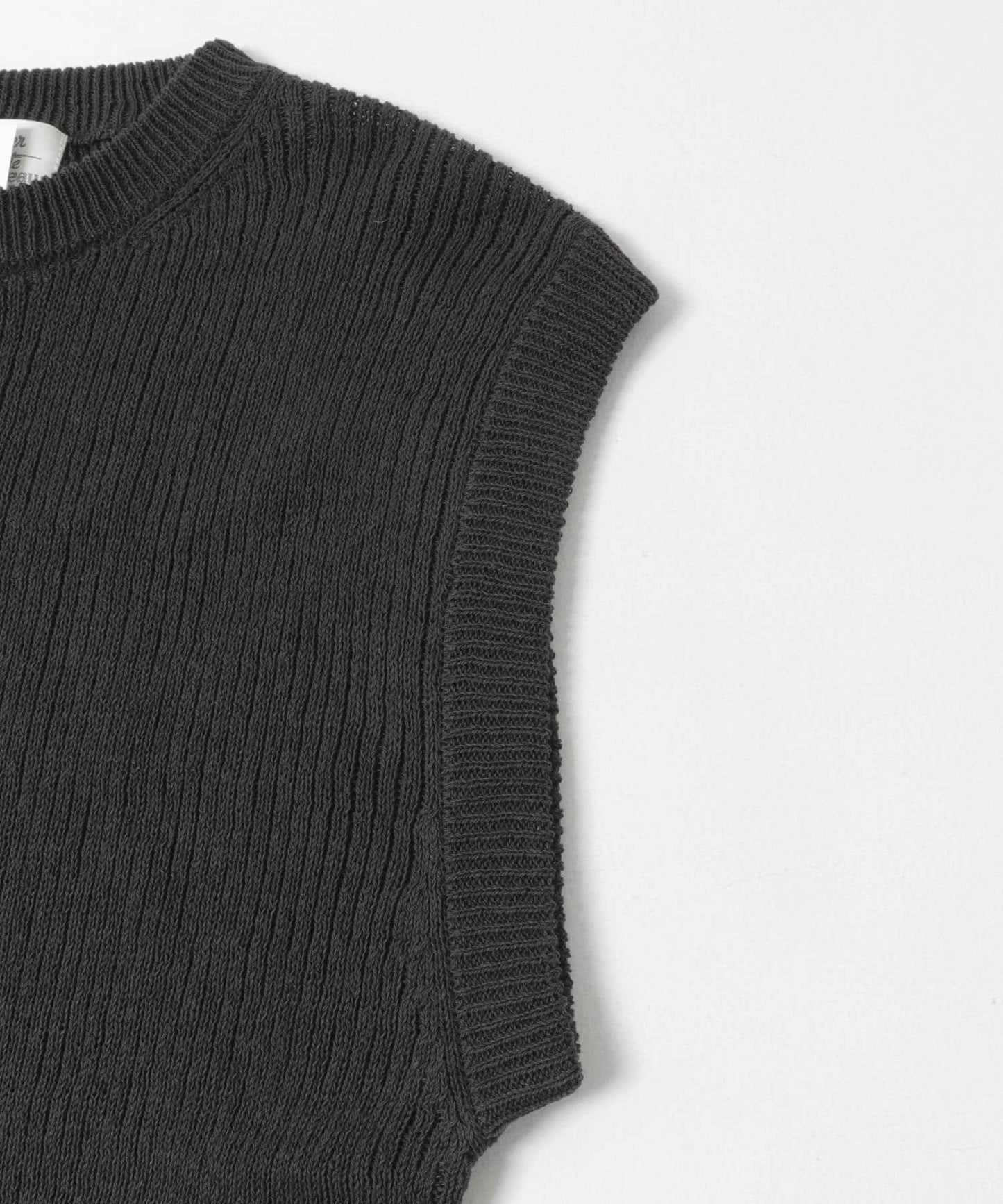 COTTON NO-SLEEVE KNIT 無袖針織上衣