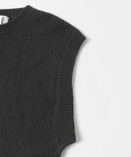COTTON NO-SLEEVE KNIT 無袖針織上衣