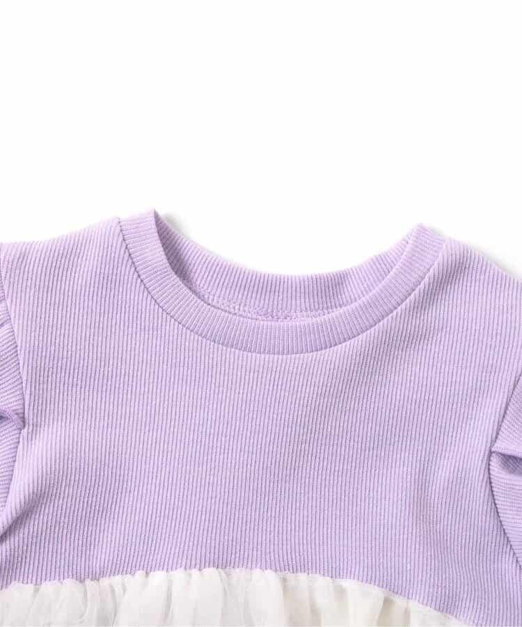 網紗刺繡拼接上衣
