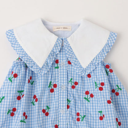 櫻桃刺繡連衣裙