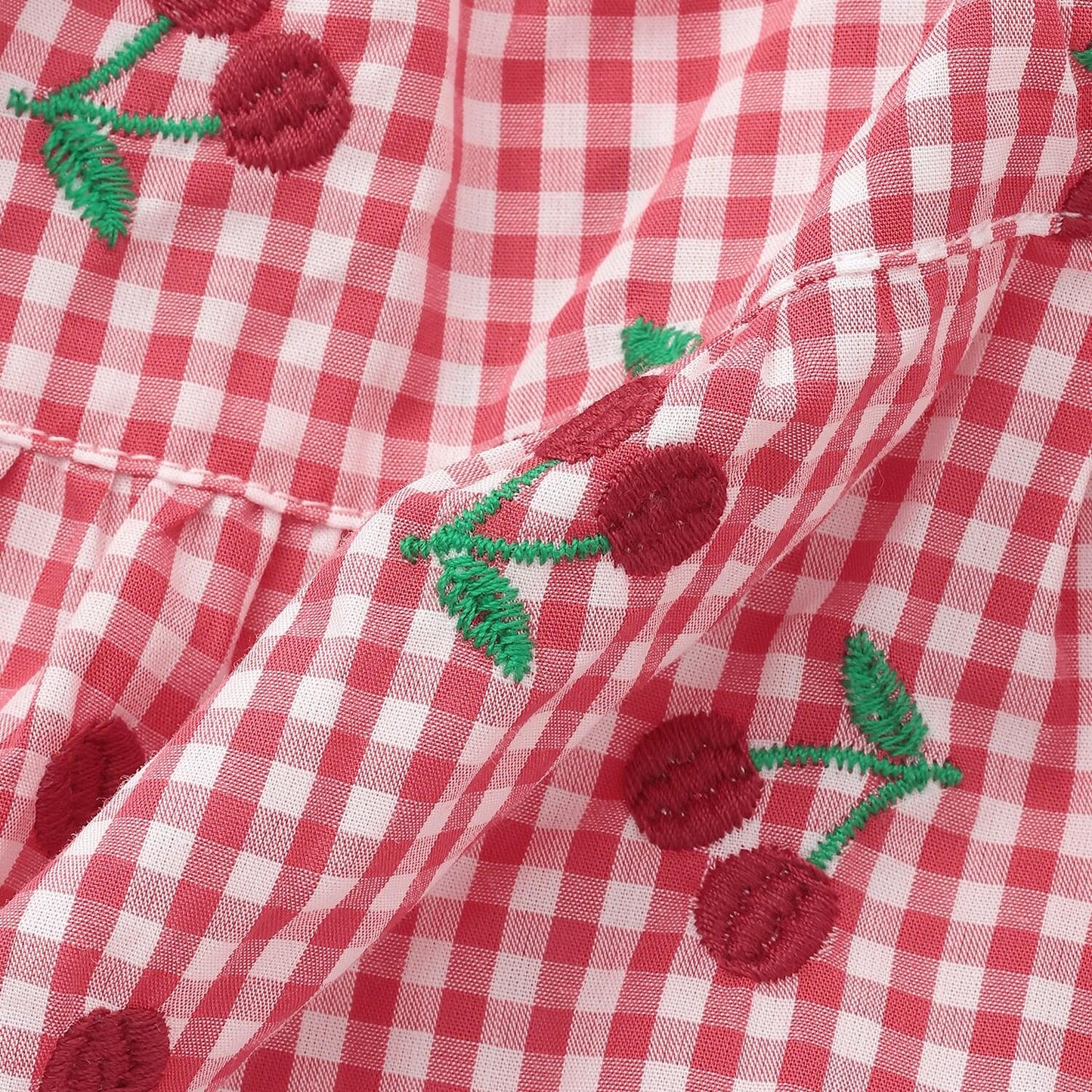 櫻桃刺繡長款上衣