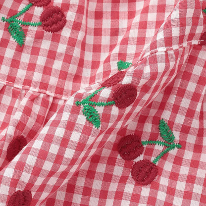 櫻桃刺繡長款上衣