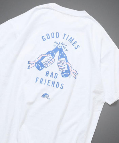做舊印花 LURKING CLASS×FREAK'S STORE 聯名 GOOD TIMES BAD FRND HAND T恤