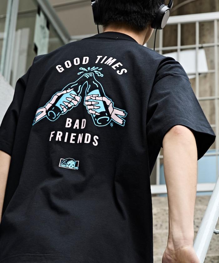 做舊印花 LURKING CLASS×FREAK'S STORE 聯名 GOOD TIMES BAD FRND HAND T恤
