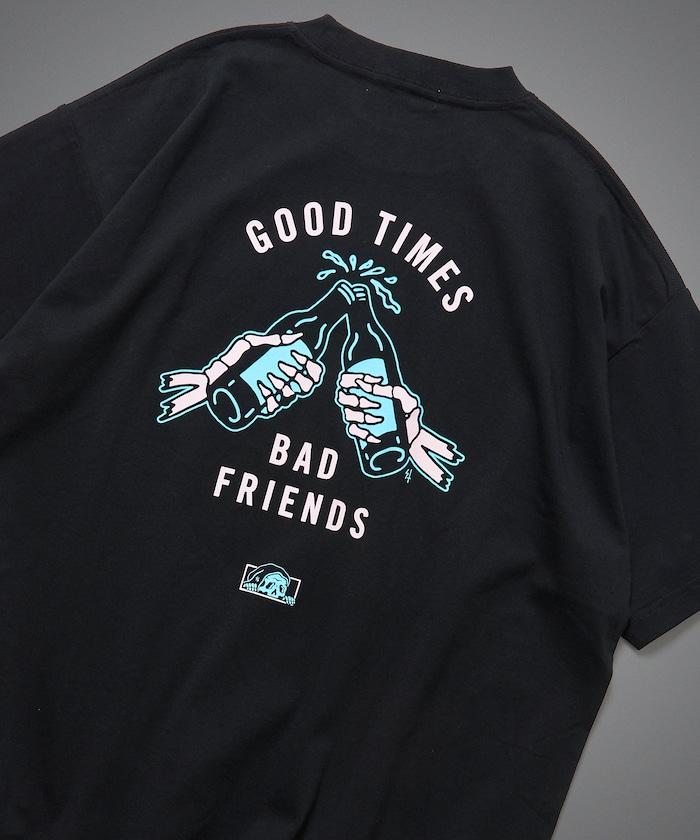 做舊印花 LURKING CLASS×FREAK'S STORE 聯名 GOOD TIMES BAD FRND HAND T恤