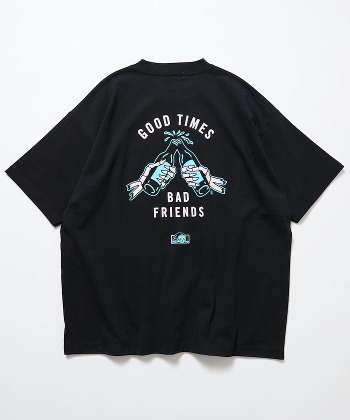 做舊印花 LURKING CLASS×FREAK'S STORE 聯名 GOOD TIMES BAD FRND HAND T恤