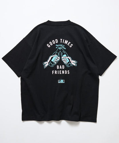 做舊印花 LURKING CLASS×FREAK'S STORE 聯名 GOOD TIMES BAD FRND HAND T恤