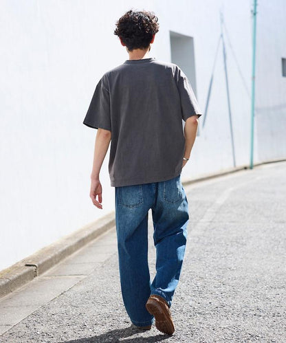 HEAVY WEIGHT/ヘビーウェイト 顏料染色 短袖 Henley neck 10.5オンス T恤