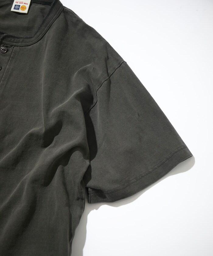 HEAVY WEIGHT/ヘビーウェイト 顏料染色 短袖 Henley neck 10.5オンス T恤