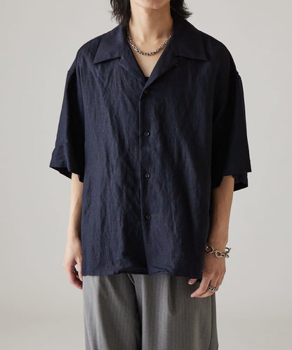 人造絲亞麻 開領襯衫