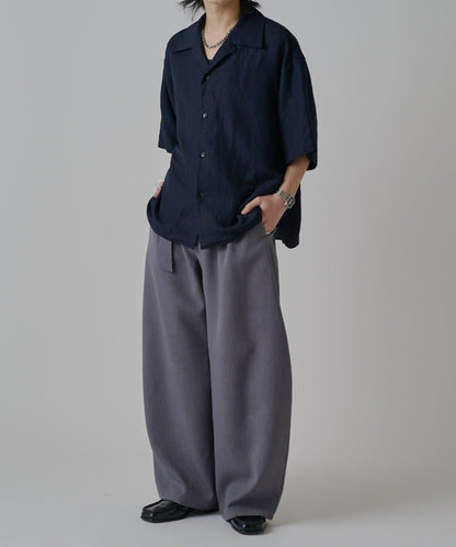 人造絲亞麻 開領襯衫