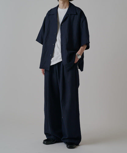 人造絲亞麻 開領襯衫