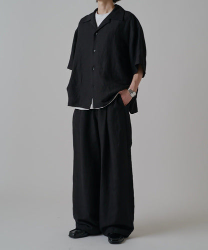 人造絲亞麻 開領襯衫