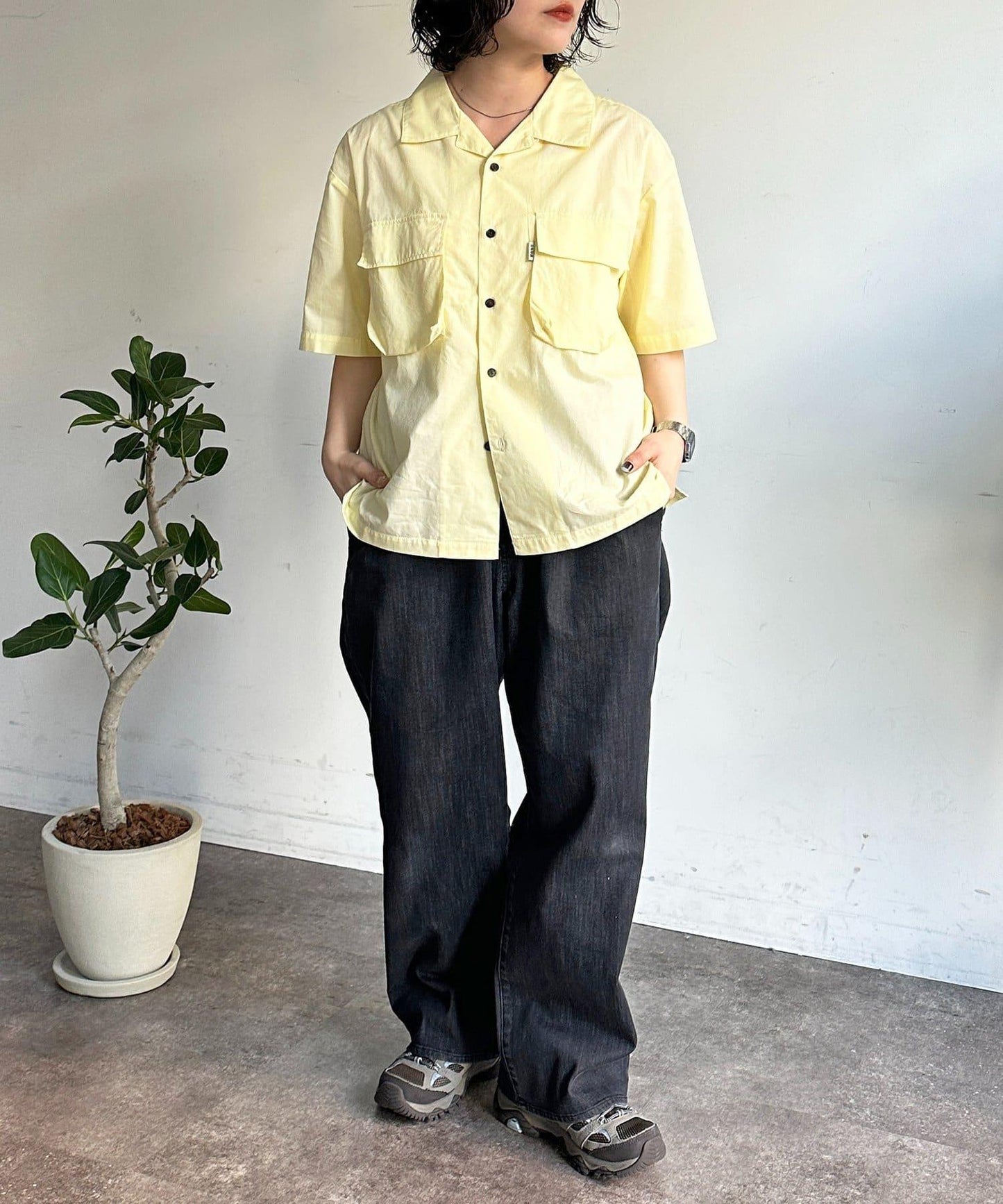 短款府綢開領襯衫